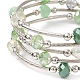 Glass Beads Five Loops Wrap Bracelets BJEW-JB09056-03-4