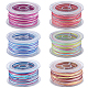 Sunnyclue 6 rouleaux 6 couleurs fil polyester teint par segment NWIR-SC0001-02-1