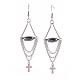 Non-Magnetic Synthetic Hematite Dangle Earrings EJEW-JE02979-1