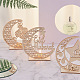イードムバラク木製装飾品  ラマダン木製卓上装飾  月と星と言葉  湯通しアーモンド  3のセット/袋 WOOD-GF0001-08-7