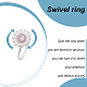 Anattasoul 8pz 8 anelli per polsini aperti rotanti con strass a forma di fiore e farfalla e diamanti con vetro RJEW-AN0001-12-7