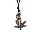 Регулируемые мужские подвески из цинкового сплава и ожерелья лариат с кожаным шнуром NJEW-BB16012-B-3