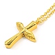Religion Cross with Wing Pendant Necklaces NJEW-E101-01G-1