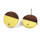 Accessoires de boucles d'oreilles en résine opaque et bois de noyer MAK-N032-008A-B05-3