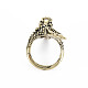 メンズアロイカフフィンガー指輪  オープンリング  カドミウムフリー＆鉛フリー  ドラゴン  アンティーク黄金  usサイズ6 3/4(17.1mm) RJEW-N029-034AG-3