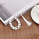 CHGCRAFT 20Pcs 8Inch Horseshoe Pattern Bookmarks with White Tassel Stainless Steel Bookmarks Reading Accessories for Friend Teachers Student Bookworm Gift Decorations Sounvenirs OFST-WH0002-12P-02-4