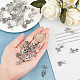 SUNNYCLUE 1 Box 40Pcs 10 Styles Dangle Charms Beads European Leaf Heart Star Spacers Bails Connector Large Hole Tibetan Style for Jewelry Making Charms DIY Bracelets Crafts Supplies MPDL-SC0001-06-3