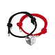2pcs ensemble de bracelets à breloques coeur assortis en alliage d'aimant 2 couleurs BJEW-E011-03BP-01-2