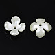 4-Petal ABS Plastic Imitation Pearl Bead Caps OACR-S020-31-3
