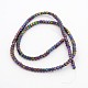 Frosted Electroplate Non-magnetic Synthetic Hematite Bead Strands G-J286-13-2