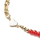 Collier de perles de pierres précieuses naturelles mélangées avec coeur en émail NJEW-JN04085-4
