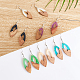 6 paire de boucles d'oreilles pendantes en résine et bois de 6 couleurs avec épingles en fer EJEW-AB00031-7