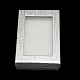 矩形バレンタインデーパッケージ厚紙のアクセサリーセットのボックスを表示します  ネックレス用  ピアスと指輪  銀  90x65x28mm CBOX-S001-90x65mm-01-3