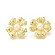 Серьги-гвоздики из латуни с цветком EJEW-F358-03B-G-4