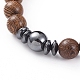 Unisex Wood Beads Stretch Bracelets BJEW-JB04965-3