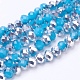 Faceted Electroplated Glass Rondelle Bead Strands X-EGLA-GR8MMY-34S-2