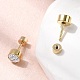 Плоские круглые серьги-гвоздики из нержавеющей стали 304 EJEW-F396-03G-01-4
