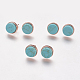 Pendientes de perlas de malaquita turquesa sintética EJEW-F139-B10-1
