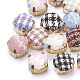 Handmade Cotton Cloth Fabric Covered Cabochons WOVE-S110-04-1