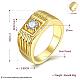 Men's Classic Real 18K Gold Plated Brass Cubic Zirconia Wide Band Finger Rings RJEW-BB06280-10G-5