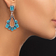 ANATTASOUL 6 Pairs 6 Style Synthetic Turquoise Teardrop & Arch Flower Dangle Stud Earrings EJEW-AN0001-10-5