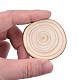 未完成の天然ポプラの木のカボション  木製サークルツリースライス  フラットラウンド  バリーウッド  30~60x5~5.5mm WOOD-E018-12-4