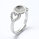 925 Sterling Silver Finger Ring Components STER-G027-01P-3