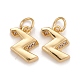 Brass Micro Pave Clear Cubic Zirconia Charms KK-Z023-15G-1