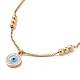 Synthetic Shell Evil Eye Charm Bracelet with Crystal Rhinestone BJEW-E075-02G-2