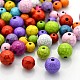 Mixed Color Crackle Acrylic Round Beads CACR-X0001-1
