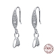 Rhodium Plated 925 Sterling Silver Earring Hooks STER-F033-55P-1