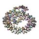 Стеклянные бусины с гальваническим покрытием  EGLA-B004-02A-FP02-2