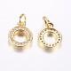 Long-Lasting Plated Brass Micro Pave Cubic Zirconia Charms ZIRC-F069-35G-2