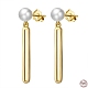 925 boucles d'oreilles pendantes ovales en argent sterling avec perles perlées EJEW-P231-23G-1