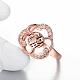 Изящные латунные кубического циркония цветок палец кольца для женщин RJEW-BB04420-8B-4