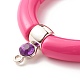 Gros bracelet extensible en perles de tube acrylique BJEW-JB07316-6