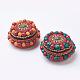 Boîtes à bijoux en bois de style tibétain OBOX-P002-02-1