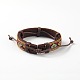Bracelets réglables unisexe en corde de peau de vache BJEW-L544-03A-2