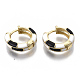 Brass Huggie Hoop Earrings EJEW-S209-06A-3