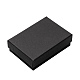 厚紙のジュエリーセットボックス  ネックレス用  ピアスと指輪  内部のスポンジ  長方形  ブラック  9x6.5x2.8cm CBOX-S008-04-3