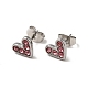 Heart 304 Edelstahl Strass-Ohrstecker EJEW-A081-15P-2