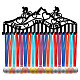 Creatcabin porta medaglie da ciclismo appendiabiti in metallo nero porta medaglie in ferro telaio per medaglie sportive con 20 gancio sospeso su 60 medaglie mensola a muro per regalo per ciclisti 15.7 x 6 ODIS-WH0028-086-1