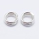 925 anelli di salto in doppio anello in argento sterling STER-F036-01S-1x4mm-2
