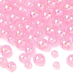 150pcs 3 estilos de cuentas acrílicas transparentes, colores ab plateados, redondo, rosa perla, 6~10mm, agujero: 1.8~2 mm, 50 piezas / style