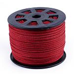 Faux Suede Cords, Faux Suede Lace, FireBrick, 1/8 inch(3mm)x1.5mm, about 100yards/roll(91.44m/roll), 300 feet/roll