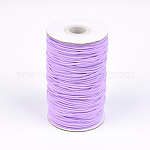 Round Elastic Cord, with Fibre Outside and Rubber Inside, Medium Purple, 2mm, about 76.55 yards(70m)/roll