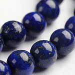 Lapis lazuli pierres précieuses rondes naturelles brins de perles, teinte, 6mm, Trou: 1mm, Environ 64 pcs/chapelet, 14.9 pouce