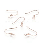 304 Stainless Steel Earring Hooks, Ear Wire, Rose Gold, 17x18x2.4mm, Hole: 1.8mm, Pin: 0.7mm