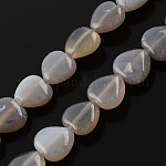 Chapelets de perles en agate grise naturelle, cœur, gris clair, 10x10x5mm, Trou: 1mm, Environ 40 pcs/chapelet, 15.3 pouce