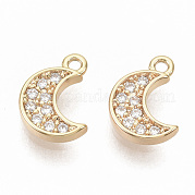 Brass Micro Pave Cubic Zirconia Charms ZIRC-T011-07G-NF